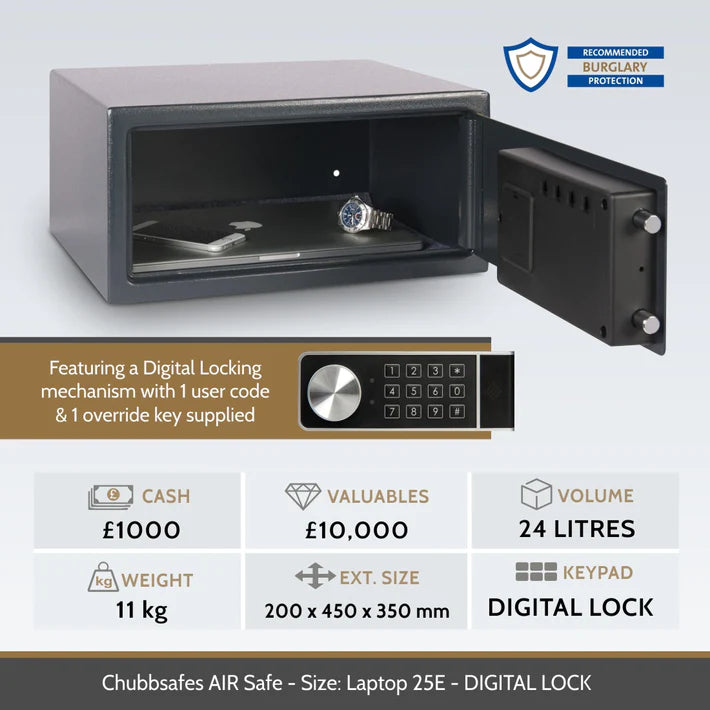 Chubbsafes AIR - Electronic Lock Home Laptop Safe