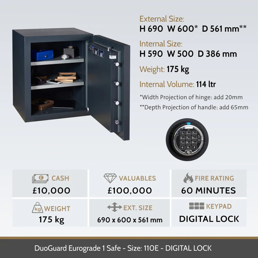 Chubbsafes DuoGuard Eurograde 1 High Security Electronic Lock Safe