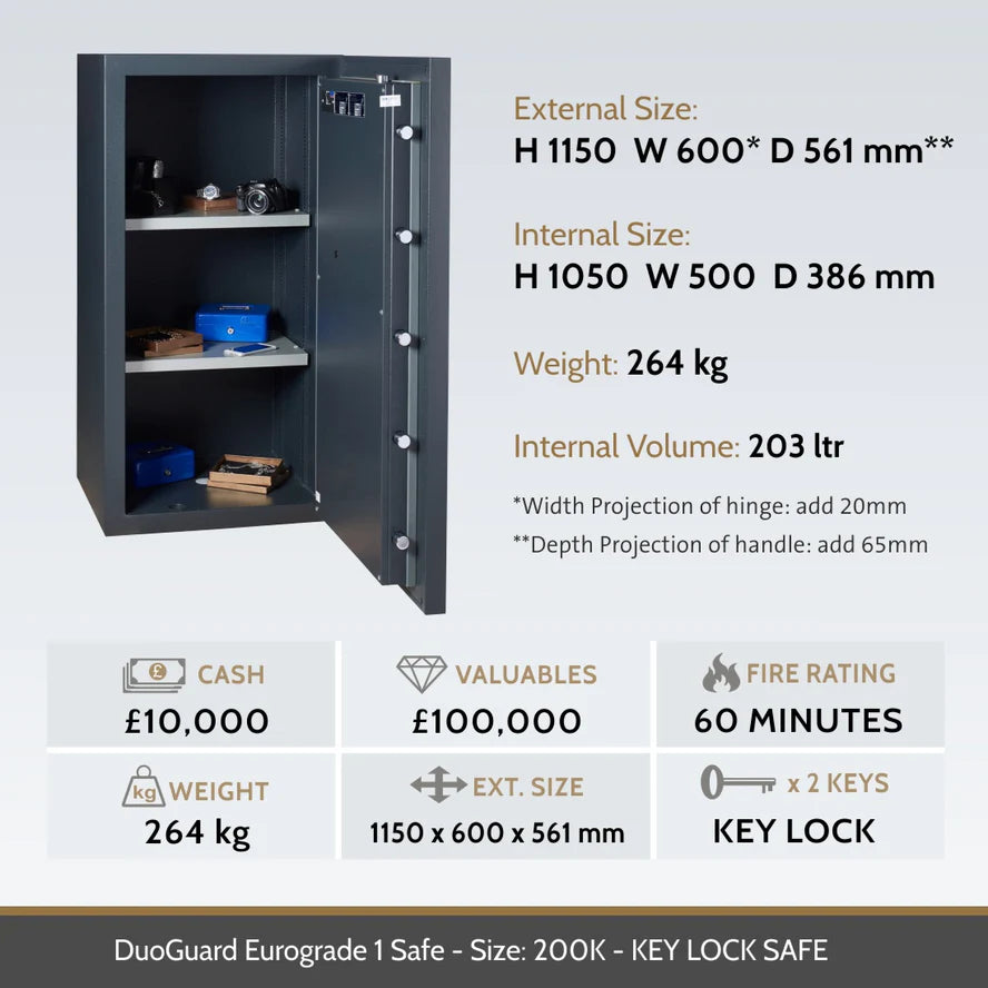 Chubbsafes DuoGuard Eurograde 1 High Security Key Lock Safe
