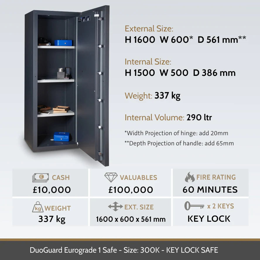 Chubbsafes DuoGuard Eurograde 1 High Security Key Lock Safe