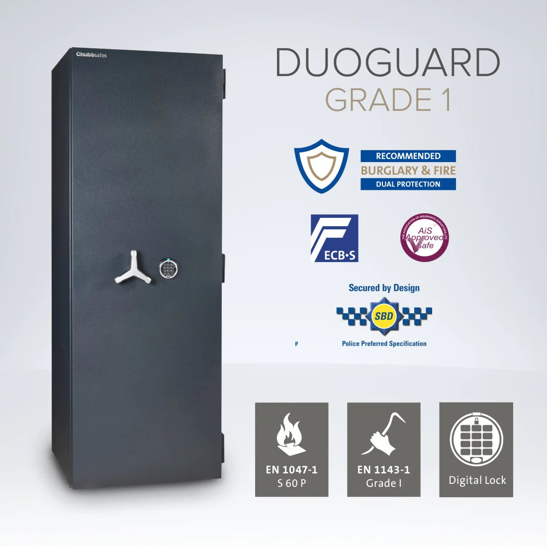 Chubbsafes DuoGuard Eurograde 1 High Security Electronic Lock Safe