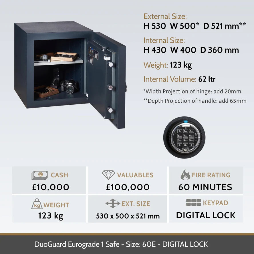 Chubbsafes DuoGuard Eurograde 1 High Security Electronic Lock Safe