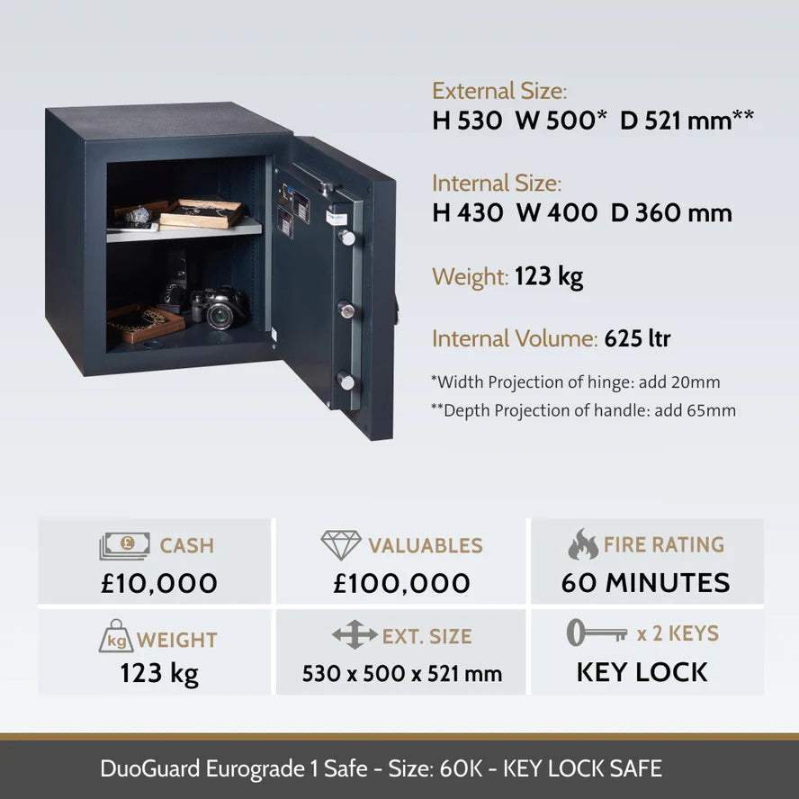 Chubbsafes DuoGuard Eurograde 1 High Security Key Lock Safe