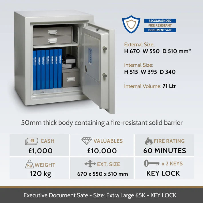Chubbsafes EXECUTIVE - Key Lock Fireproof Safe
