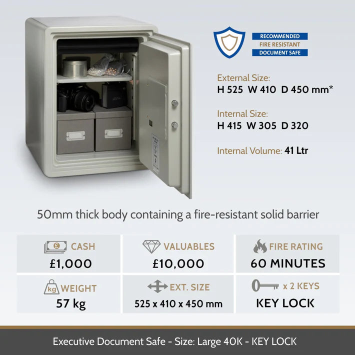 Chubbsafes EXECUTIVE - Key Lock Fireproof Safe