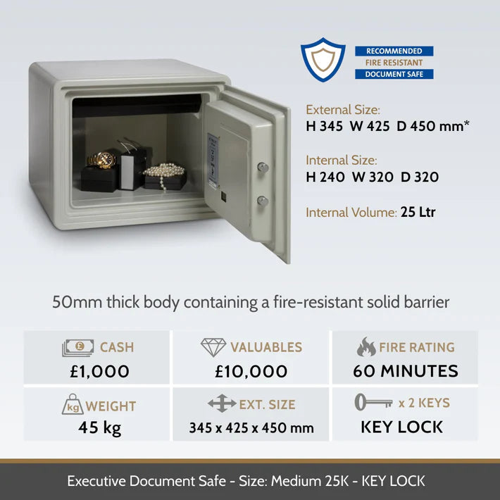 Chubbsafes EXECUTIVE - Key Lock Fireproof Safe