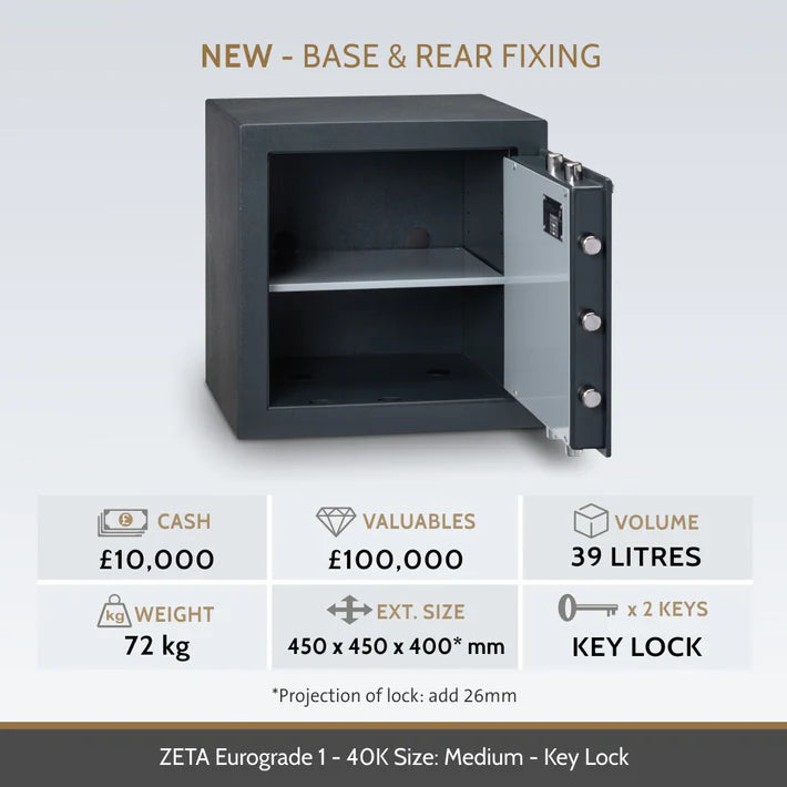 Chubbsafes Zeta Eurograde 1 Key Lock High Security Safe