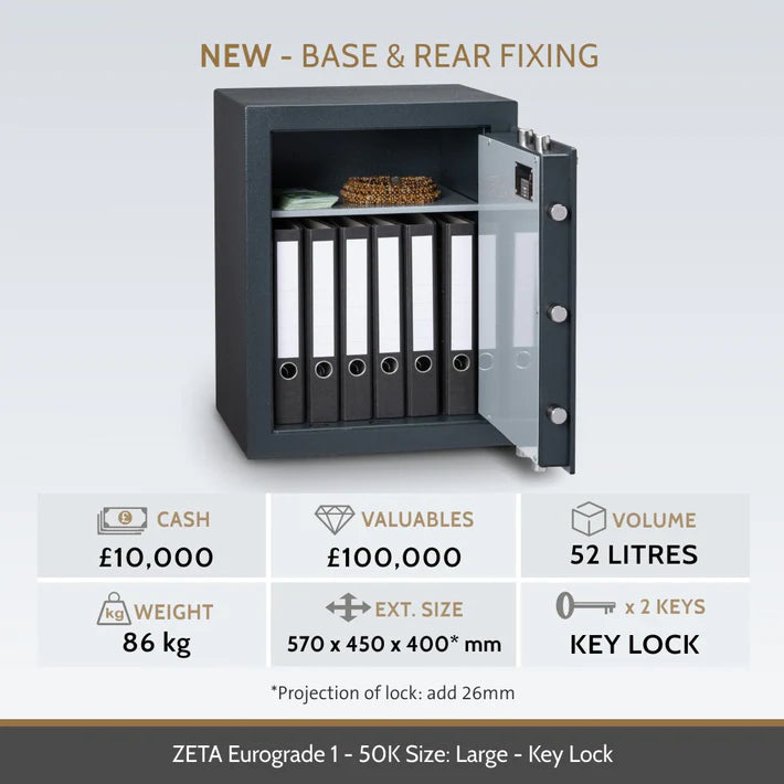 Chubbsafes Zeta Eurograde 1 Key Lock High Security Safe