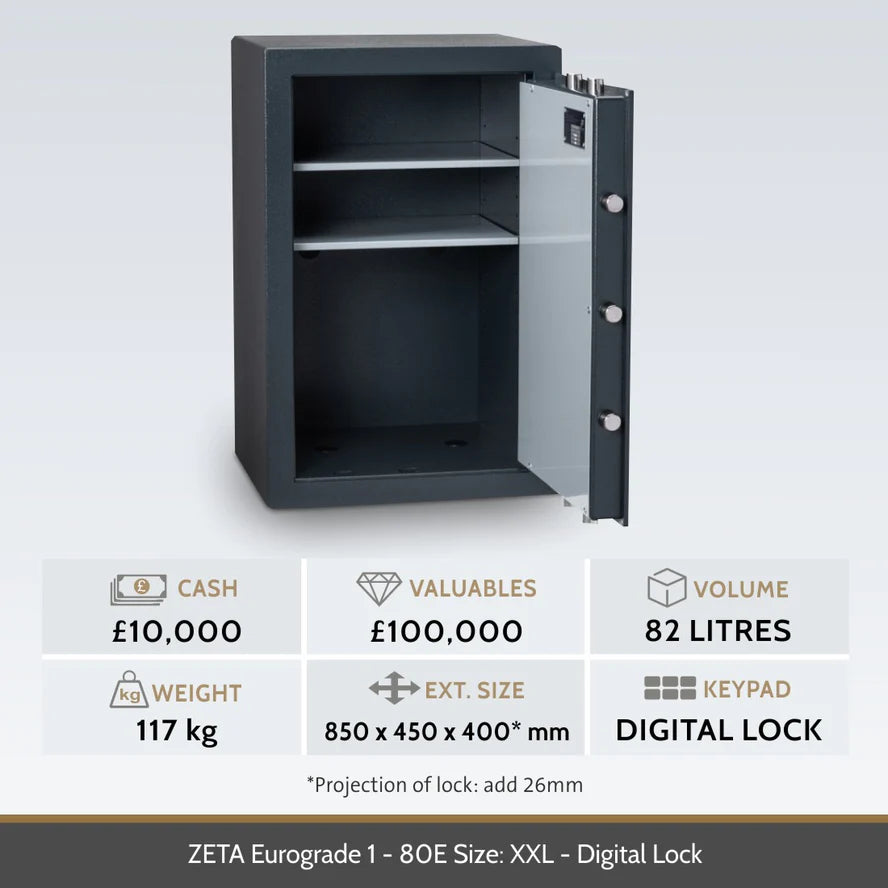 Chubbsafes Zeta Eurograde 1 Electronic Lock High Security Safe
