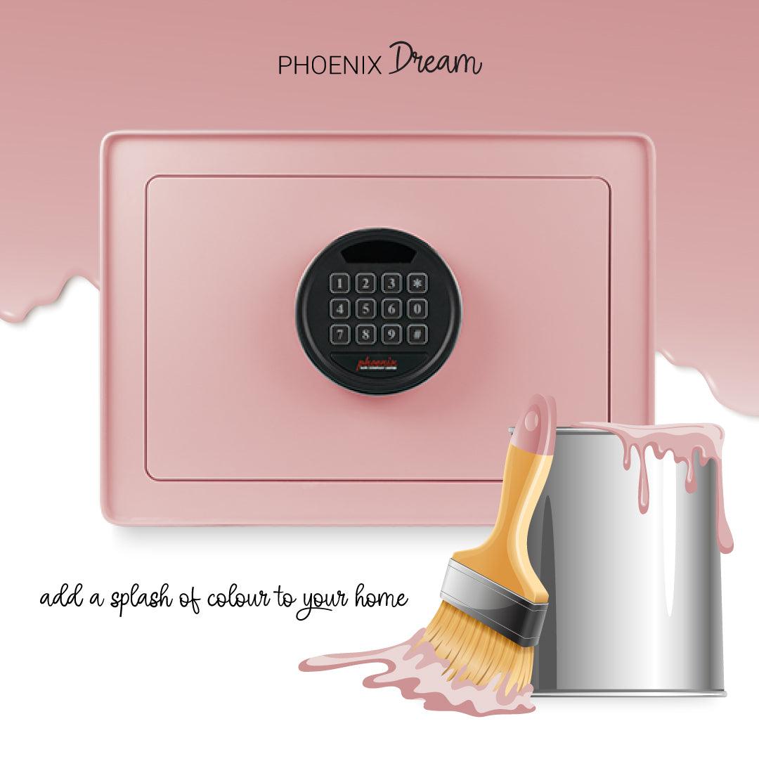 Phoenix Dream DREAM1P Home Safe in Pink with Electronic Lock - Safe Fortress