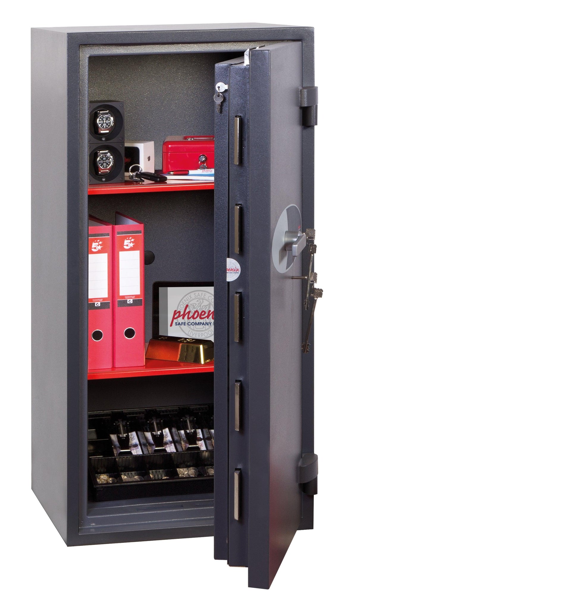 Phoenix Cosmos HS9074K Size 4 High Security Euro Grade 5 Safe with 2 Key Locks - Safe Fortress