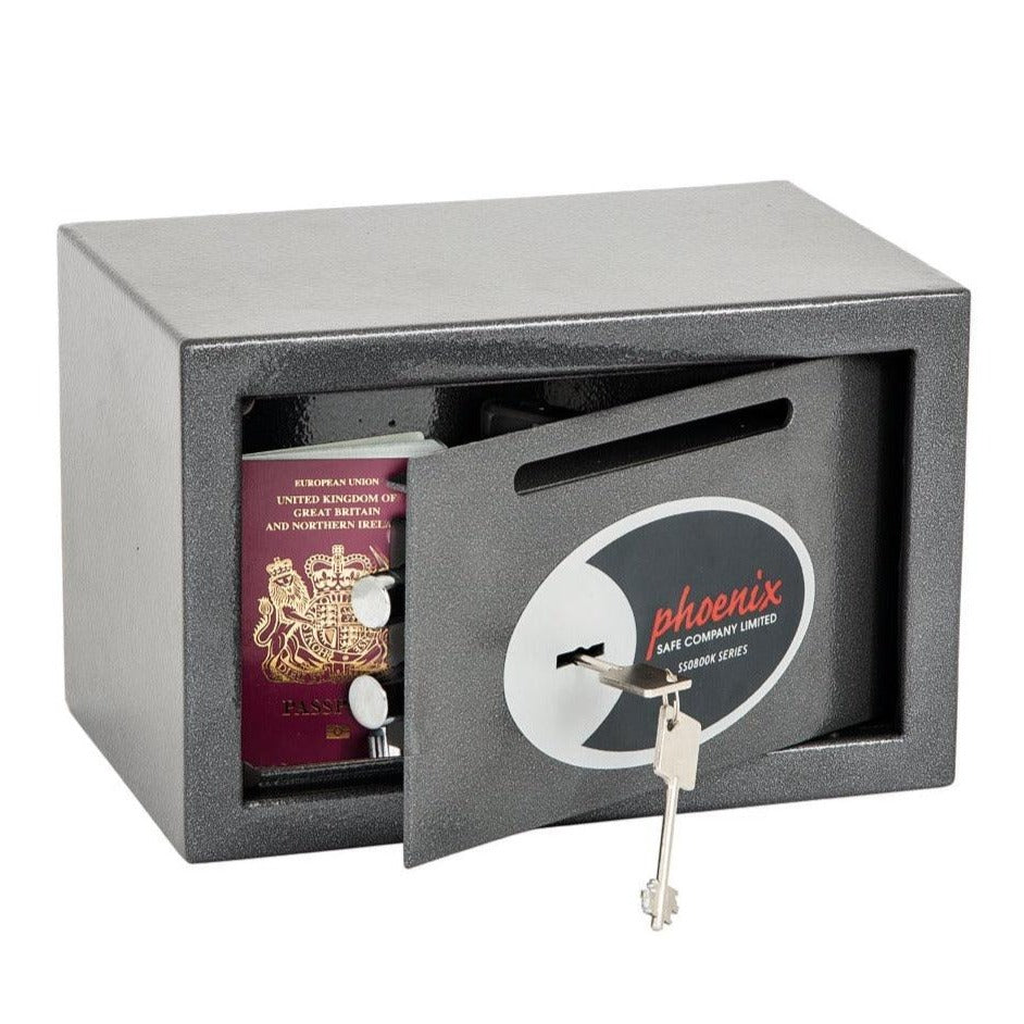 Phoenix Vela Deposit Home & Office SS0800 Security Safe with Key Lock - Safe Fortress
