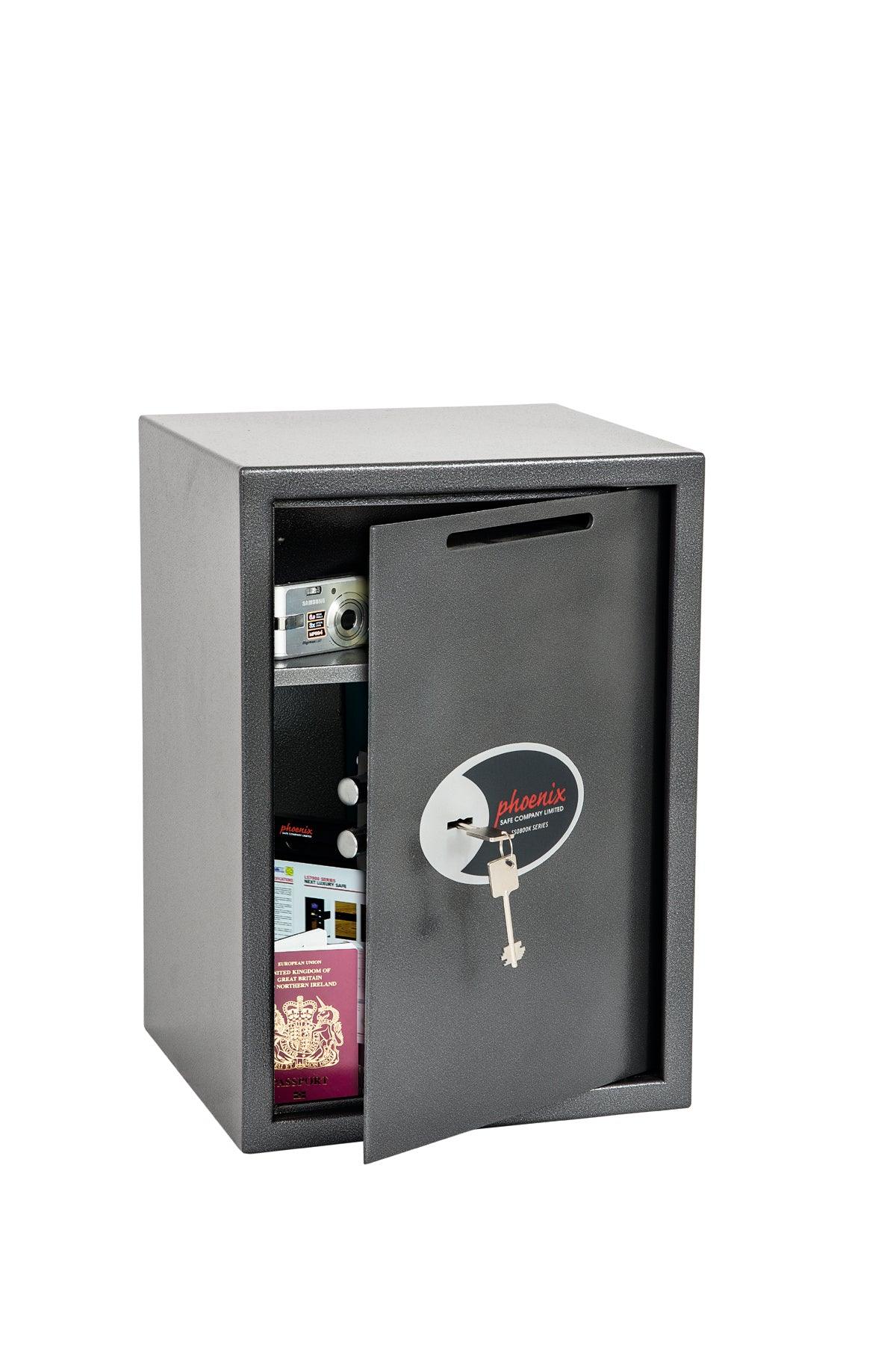 Phoenix Vela Deposit Home & Office SS0800 Security Safe with Key Lock - Safe Fortress